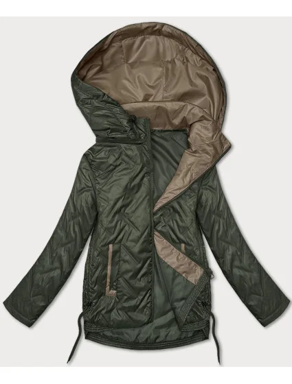 Tenká prošívaná plus size bunda v khaki barvě model 20835884 - S'WEST