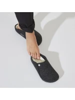 Dámské/pánské zateplené pantofle Birkenstock Anthracite wool felt narrow narrow (1015084)