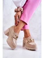 Elegantní boty se zlatým zdobením Světle béžová model 21583105 - Boto Elegantní boty se zlatým zdobením Světle béžová model 21583105 - Boto