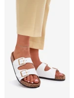 Dámské sandály s přezkami z ekologické kůže bílé model 21701643 - EVENTO