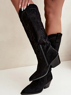 Dámské kozačky na podpatku černé model 22321033 - Boto