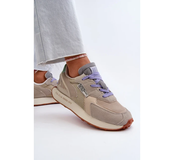 Dámské tenisky na platformě Memory Foam Big Star Platform Beige