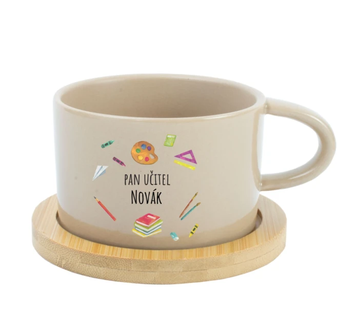 Personalizovaný keramický hrníček Makronka pro paní učitelku/pana učitele