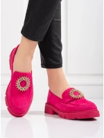 Designové polobotky dámské růžové na plochém podpatku Designové polobotky dámské růžové na plochém podpatku