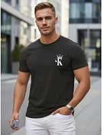 Tshirt męski z nadrukiem czarny model 22182593 - FashionStreet Tshirt męski z nadrukiem czarny model 22182593 - FashionStreet