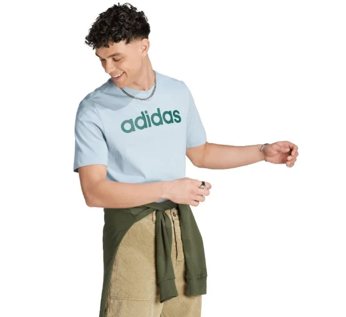 Tričko adidas Essentials Single Jersey Linear s vyšitým logem M IJ8651