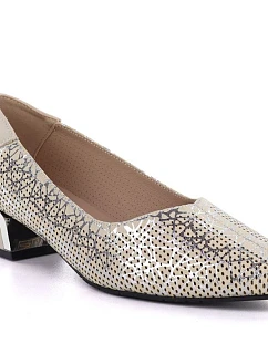 Dámská kožená prolamovaná obuv béžová Vinceza model 22081849 - Hikvision