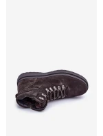 Semišové pánské zateplené kotníkové boty Big Star OO174189 hnědé Semišové pánské zateplené kotníkové boty Big Star OO174189 hnědé