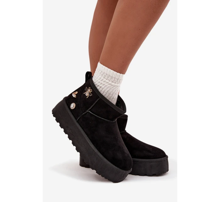 Dámské sněhule na platformě s přezkami černé Maelle Dámské sněhule na platformě s přezkami černé Maelle