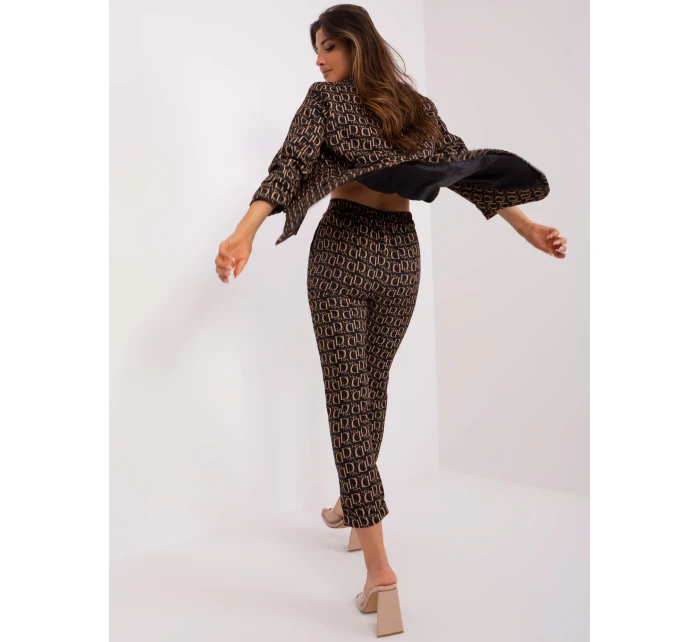 DHJ kalhoty SP 13926 5.62P černá a béžová DHJ kalhoty SP 13926 5.62P černá a béžová