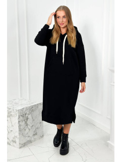 Dlouhé černé šaty s kapucí