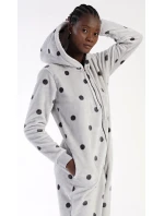 Dámský overal Puntík Šedá vzor - Vienetta Dámský overal Puntík Šedá vzor - Vienetta