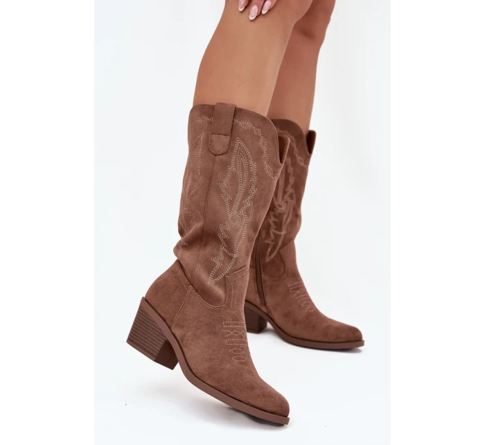 Kozačky na podpatku  model 218487 Step in style