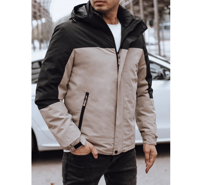 Pánská zimní bunda s kapucí béžová FashionStreet TX4897