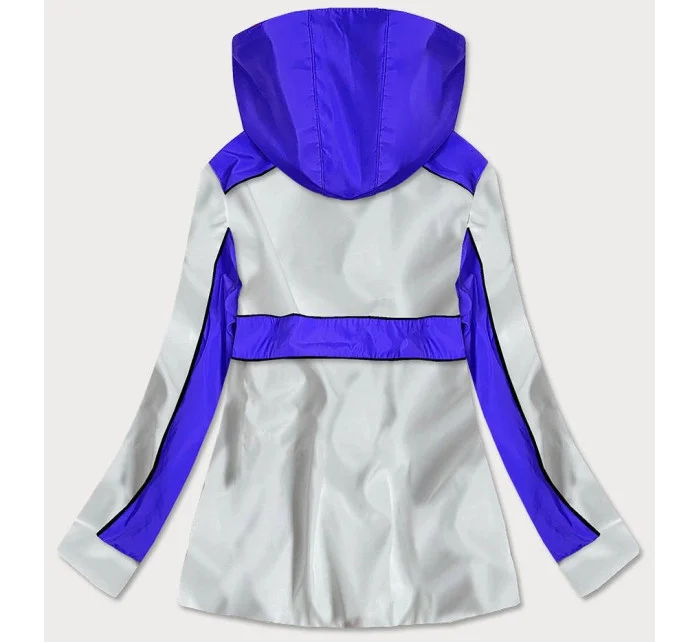 Světle modro-bílá dámská bunda větrovka s kapucí (YR1967)