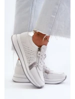 Dámské kožené tenisky na platformě bílé ligustr Dámské kožené tenisky na platformě bílé ligustr