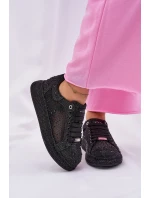 Zdobené tenisky na platformě GOE NN2N4021 černé Zdobené tenisky na platformě GOE NN2N4021 černé