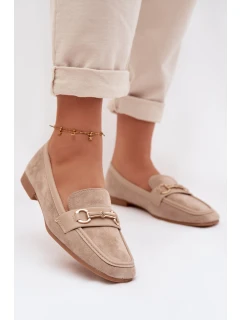 Dámské loafersy Mokasyny s ozdobou Béžové Palerina