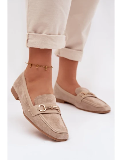 Dámské loafersy Mokasyny s ozdobou Béžové Palerina