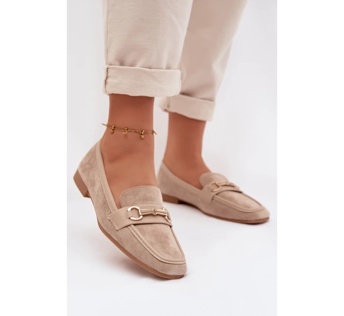 Dámské loafersy Mokasyny s ozdobou Béžové Palerina