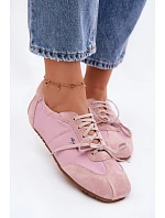 Semišové Nízké Dámské Tenisky Big Star model 22095384 Růžové - Big Star Shoes