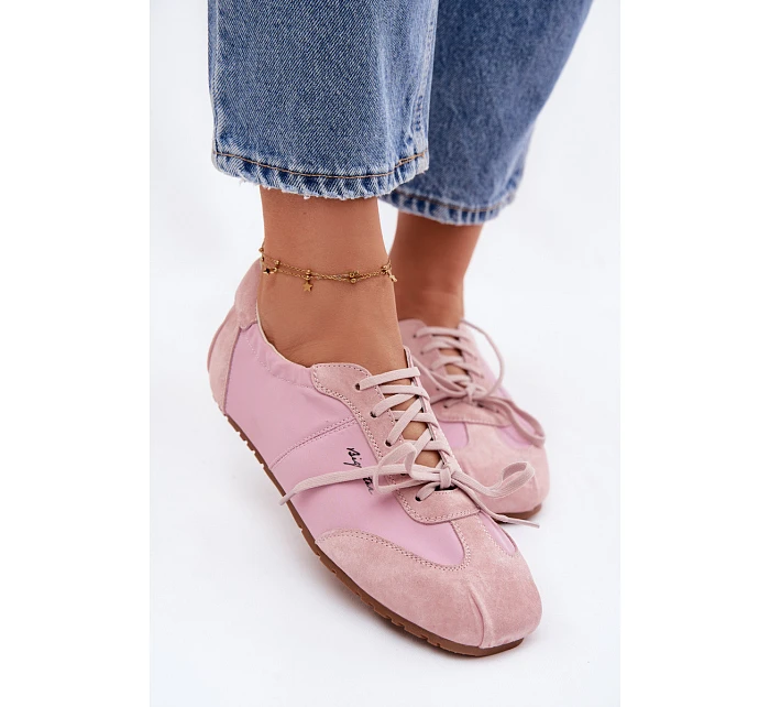 Semišové Nízké Dámské Tenisky Big Star model 22095384 Růžové - Big Star Shoes