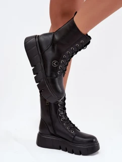 Dámské workery na platformě Vinceza – černé