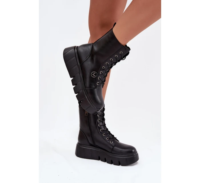 Dámské workery na platformě Vinceza – černé Dámské workery na platformě Vinceza – černé