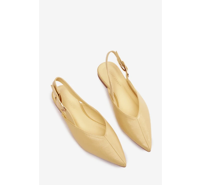 Dámské lakované baleríny s přezkou Rinalle – žluté