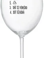 PLÁN DNEŠKA - VSTÁT - čirá sklenice na víno 350 ml