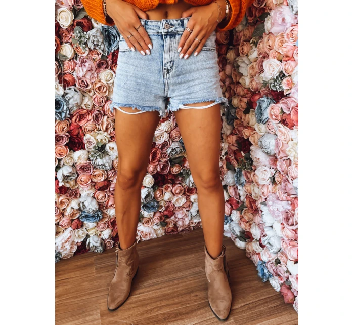 Dámské šortky PARADISE light blue model 21969835 - Dstreet Dámské šortky PARADISE light blue model 21969835 - Dstreet