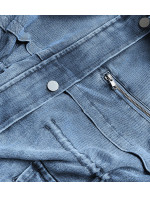 Světle modro/ecru dámská džínová bunda s kožešinovou podšívkou (BR8048-50046)