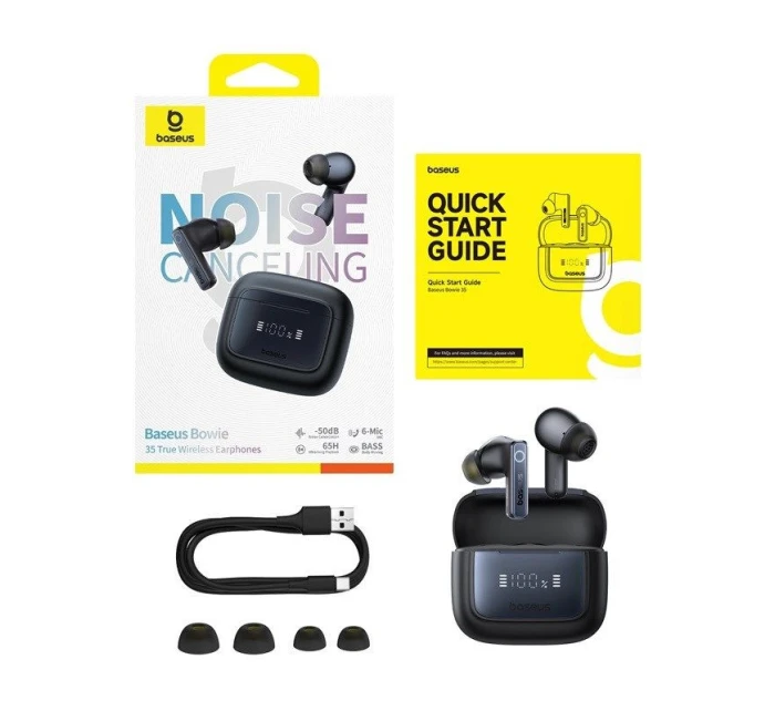 Bezdrátová sluchátka Baseus model 21862148 35 (černá) Bezdrátová sluchátka Baseus model 21862148 35 (černá)