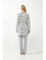 Šedý župan s potiskem model 20516642 - Vamp Šedý župan s potiskem model 20516642 - Vamp