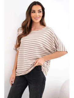 Dámská bavlněná proužkovaná halenka s krátkým rukávem fango