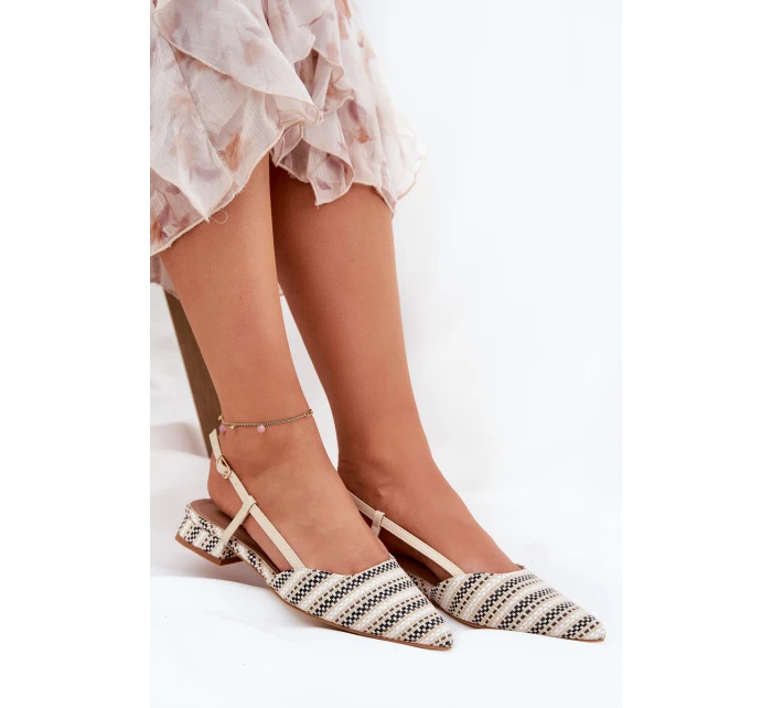 Dámské Baletky S  Na Podpatku Béžové model 21688221 - Boto