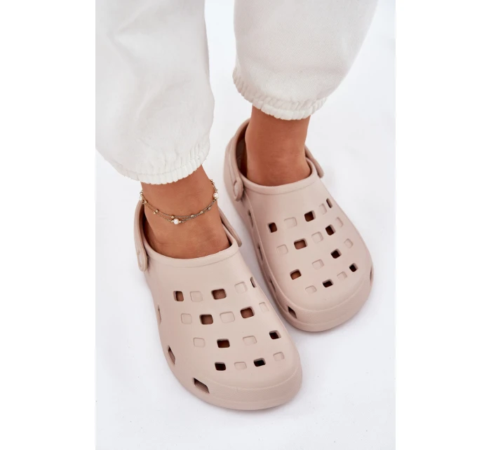 Dámské Pěnové Pantofle Béžové model 21698082 - Boto Dámské Pěnové Pantofle Béžové model 21698082 - Boto