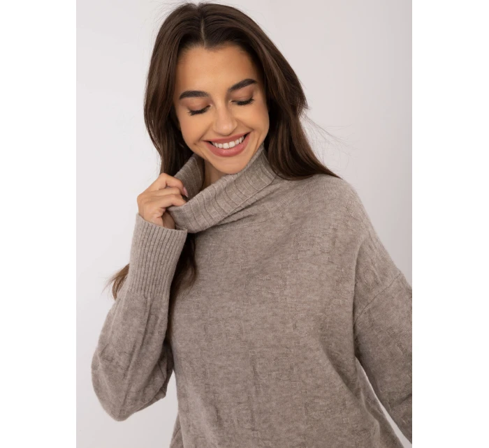 Sweter AT SW  ciemny bezowy model 20470394 - FPrice