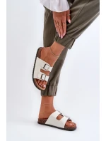 Dámské pantofle s přezkami Bílá Oliena Dámské pantofle s přezkami Bílá Oliena