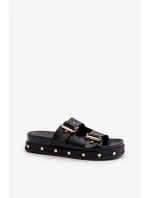 Dámské pantofle na platformě Big Star Černá