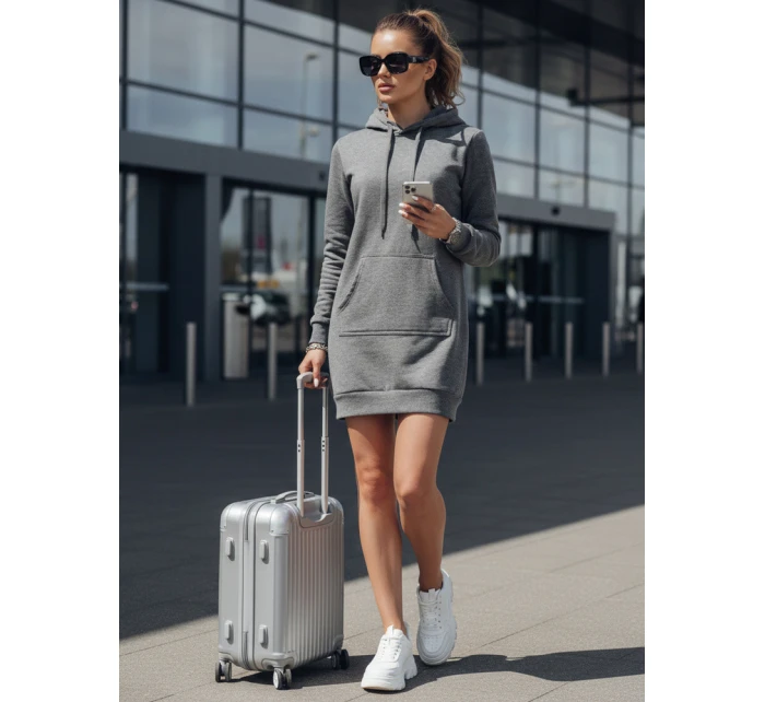 Dámská oversize dlouhá mikina TIMMY tmavě šedá FashionStreet EY1938