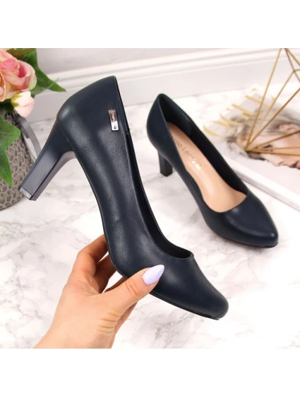 Sergio Leone tmavě modré lodičky na jehlovém podpatku Sergio Leone tmavě modré lodičky na jehlovém podpatku