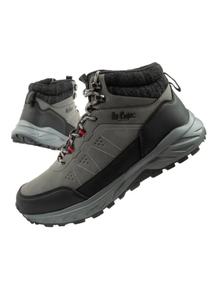 Lee Cooper pánská zimní trekingová zateplená kotníková obuv šedá