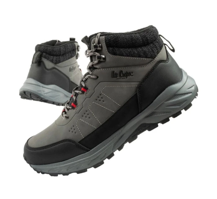 Lee Cooper pánská zimní trekingová zateplená kotníková obuv šedá