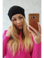 Sandra model 18750747 fleecová čepice černá - K-Fashion Sandra model 18750747 fleecová čepice černá - K-Fashion