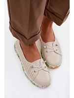 Kožené dámské polobotky model 22100343 Béžové - S.Barski Kožené dámské polobotky model 22100343 Béžové - S.Barski