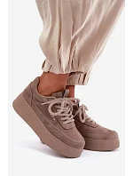 Semišové tenisky na platformě Taupe model 22355557 - Boto Semišové tenisky na platformě Taupe model 22355557 - Boto