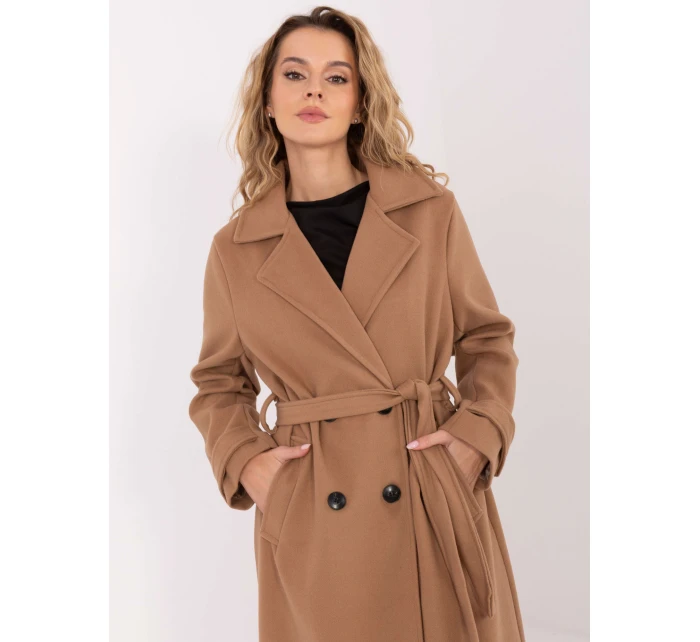 Płaszcz IT PL model 21755239 camelowy - FPrice Płaszcz IT PL model 21755239 camelowy - FPrice