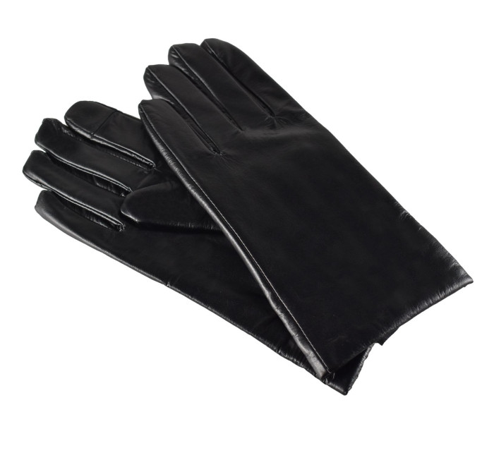 Dámské kožené antibakteriální rukavice model 16627263 Black - Semiline
