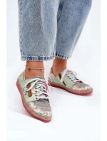 Dámské kožené polobotky Maciejka – světle zelené